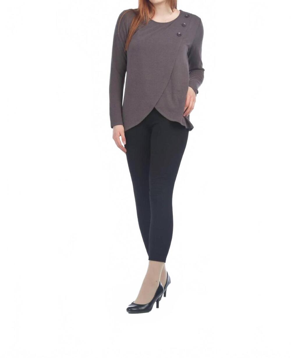 NEW PAPILLON crossover 3 button top in charcoal